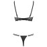 Cottelli - sutien cu inele și tanga negru seducător - 85B/L