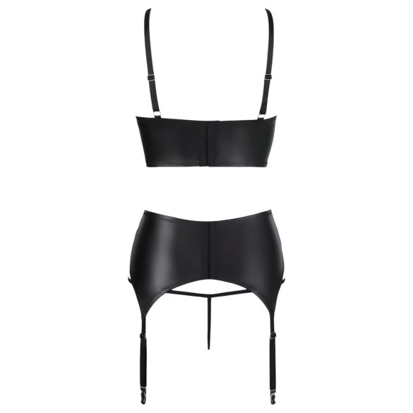 Abierta Fina - set lenjerie sexy cu bretele și dantelă - negru - 80C/M