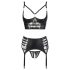 Abierta Fina - set lenjerie sexy cu bretele și dantelă - negru - 85C/L