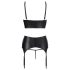 Abierta Fina - set lenjerie sexy cu bretele și dantelă - negru - 85C/L