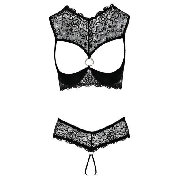 Cottelli - set lenjerie cu sutien deschis - negru