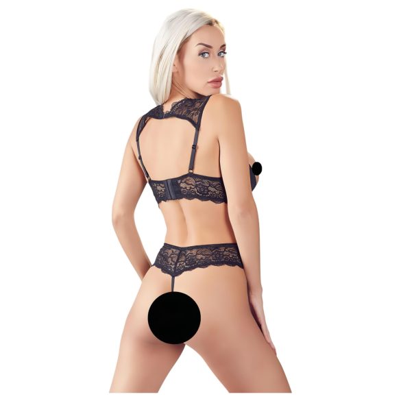 Cottelli - set lenjerie cu sutien deschis - negru - 80B/M