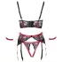 Cottelli Bondage - Set lenjerie fantezie cu dantelă roșu - sutien push-up - M