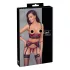 Cottelli Bondage - Set lenjerie fantezie cu dantelă roșu - sutien push-up - L