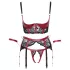 Cottelli Bondage - Set lenjerie fantezie cu dantelă roșu - sutien push-up - L