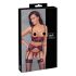 Cottelli Bondage - Set roșu mat cu dantelă și sutien de ridicare - XL
