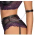 Cottelli Bondage - set sutien și cătușe pentru brațe (negru-mov) - XL