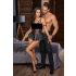 Cottelli Bondage - set strălucitor și cătușe pentru brațe (negru)