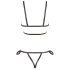 Cottelli Bondage - ham de corp bikini decorativ lucios - negru - L