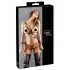 Cottelli Bondage - ham de corp bikini decorativ lucios - negru - XL