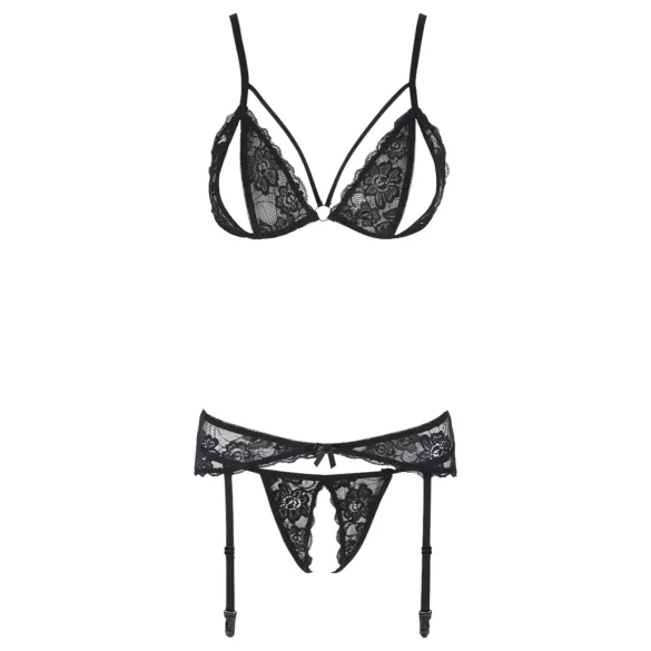 Cottelli - set lenjerie intimă deschisă - dantelă neagră