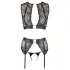 Cottelli Bondage - set lenjerie intimă din dantelă + cătușe (4 piese) - L