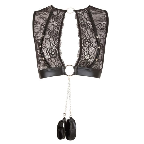 Cottelli Bondage - set lenjerie sexy cu dantelă 4 piese - L