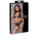 Cottelli Bondage - Set sutien cu inserție plasă (negru) - L