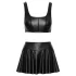 Cottelli - set format din top mat cu șiret și fustă mini (negru) - M