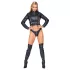 Cottelli - set jachetă scurtă din piele artificială și tanga (negru)