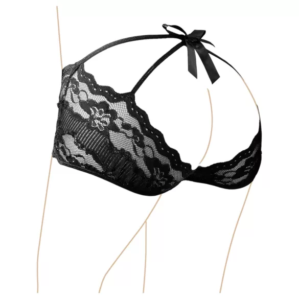 Cottelli - Chiloți tanga dantelă sexy - negru - XL