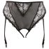 Cottelli Plus Size - chiloți sexy cu portjartier din dantelă (negru)