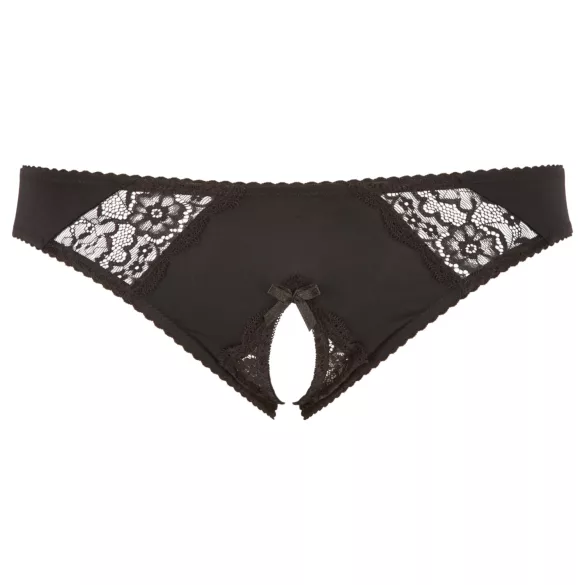 Cottelli Plus Size - chiloți din dantelă, deschiși (negru) - 3XL