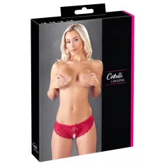 Cottelli - tanga damă deschisă cu fundiță - roșu - M