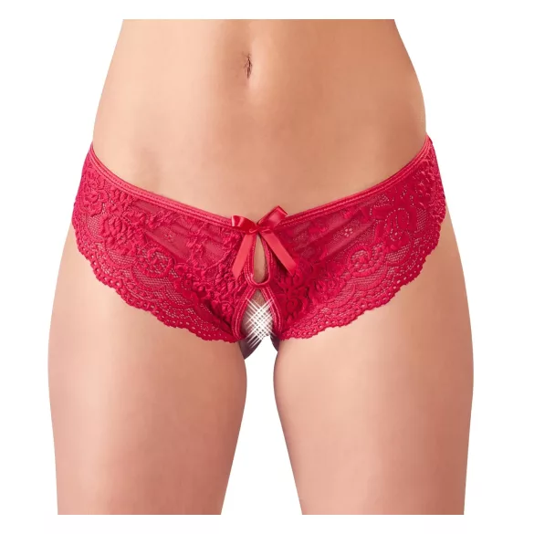 Cottelli - tanga damă deschisă cu fundiță - roșu - L