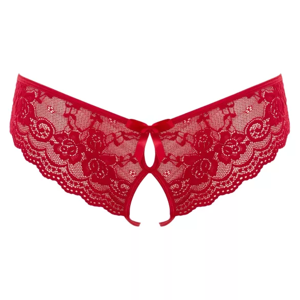 Cottelli - tanga damă deschisă cu fundiță - roșu - L