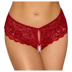 Cottelli - chiloți tanga deschiși - dantelă roșie - L