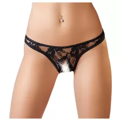 Cottelli - Tanga sexy din dantelă - negru - M