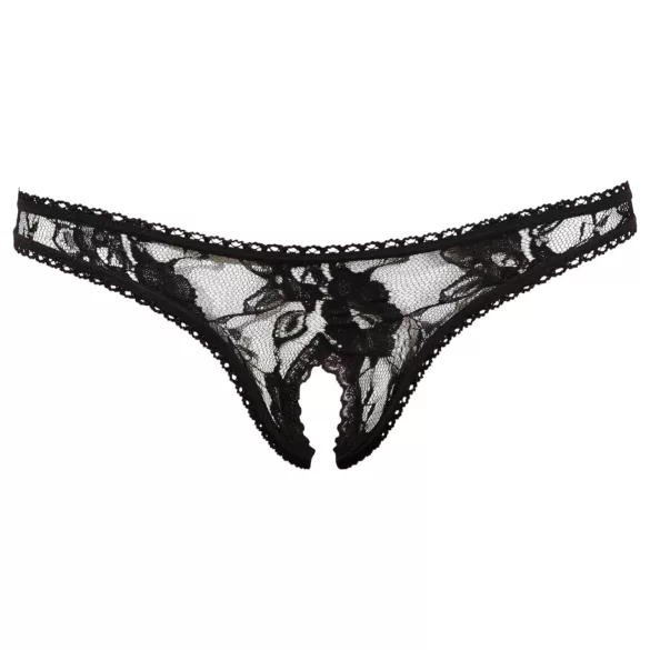 Cottelli - Tanga sexy din dantelă - negru - XL