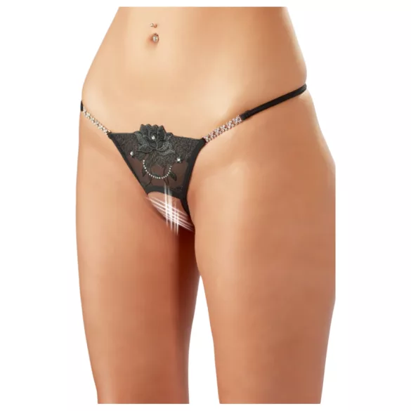 Cottelli - tanga deschisă - design floral strălucitor - M/L