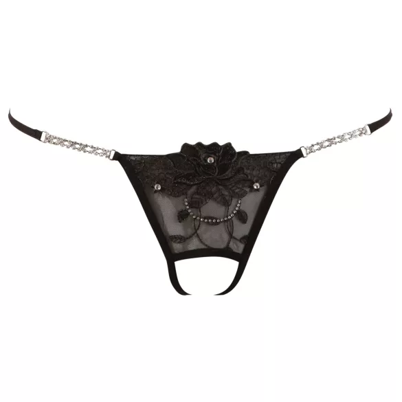 Cottelli - tanga deschisă - design floral strălucitor - M/L