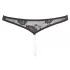 Cottelli - tanga deschis cu dantelă și perle - negru - XL