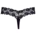 Cottelli - tanga dantelă cu două șiraguri de perle - negru - XL