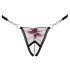Cottelli - tanga luxos liliac brodat (negru-alb)