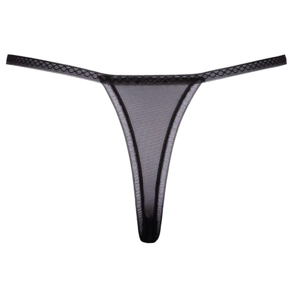 Cottelli - tanga damă brodată model crin - negru/alb