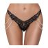 Cottelli - tanga de lux brodat cu perle (negru) - M/L