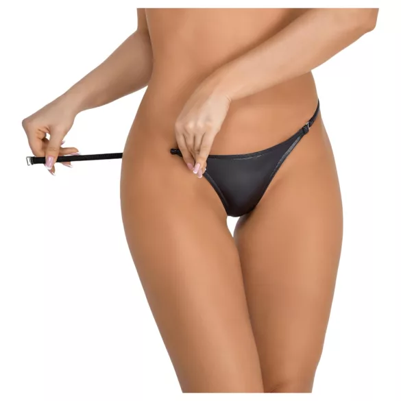 Noir - tanga sexy efect lucios - negru
