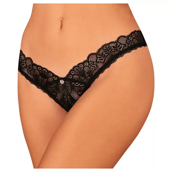 Obsessive - tanga deschisă sexy - dantelă neagră - XL/XXL