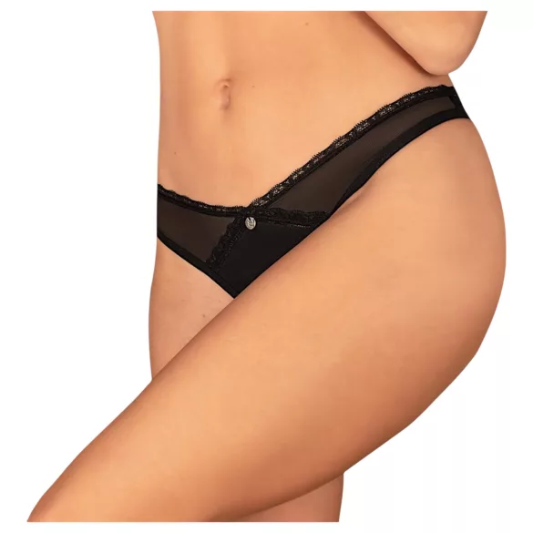 Obsessive - tanga deschisă - dantelă neagră - M/L