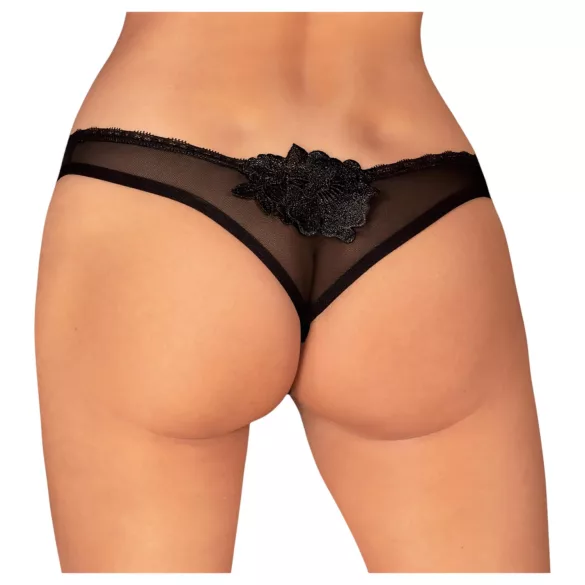 Obsessive - tanga deschisă - dantelă neagră - M/L