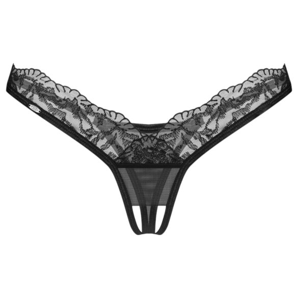 Obsessive - tanga transparentă din dantelă - negru
