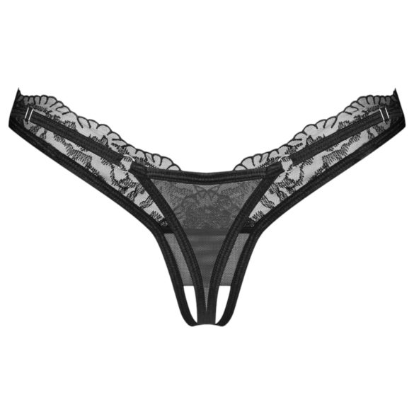 Obsessive - tanga transparentă din dantelă - negru