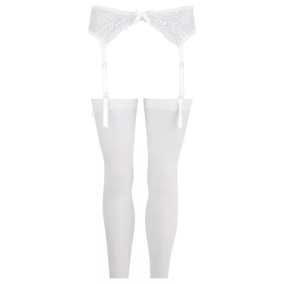NO:XQSE - Set portjartier din dantelă - alb - M/L