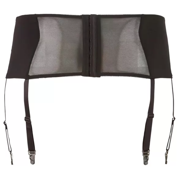 Cottelli Plus Size - portjartier cu dantelă și șnur - negru - XL