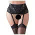 Cottelli Plus Size - portjartier cu dantelă și șnur - negru - XL