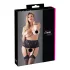 Cottelli Plus Size - portjartier cu dantelă și șnur - negru - 3XL
