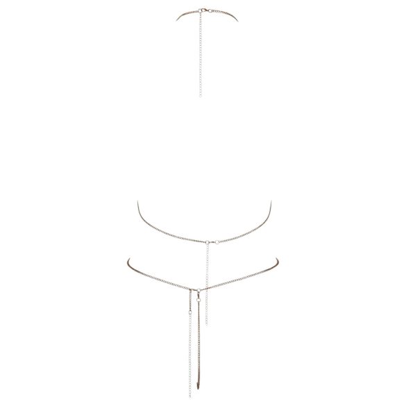 Cottelli - bikini cu lanț și strasuri - argintiu