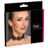 Cottelli - colier tip choker dantelă și perle - negru