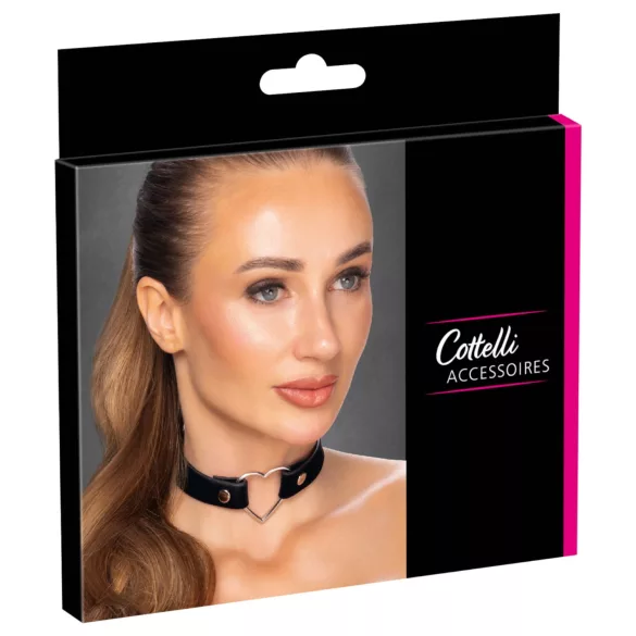 Cottelli - choker cu inimă - negru