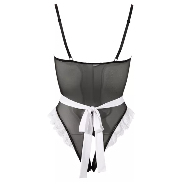 Cottelli - Body sexi menajeră - lenjerie erotică neagră - XL
